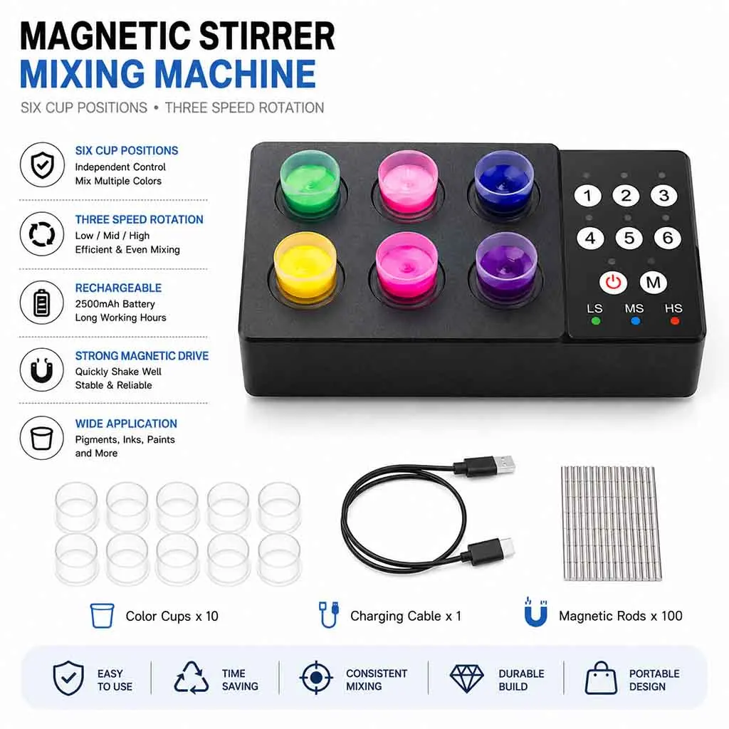 Tattoo Ink Mixer Pigment Stirrer Magnetic Pigment Stirrer Wireless Fast Liquid Vortex Mixing For Body Art Permanent Makeup
Tattoo Ink Mixer Pigment Stirrer Magnetic Pigment Stirrer Wireless Fast Liquid Vortex Mixing For Body Art Permanent Makeup
