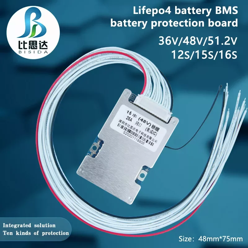 Bisida 15S 56V литий-ионная 48V Lifepo4 BMS Защитная плата 40A/50A/60A smart IC для аккумуляторных батарей электромобиля
Bisida 15S 56V литий-ионная 48V Lifepo4 BMS Защитная плата 40A/50A/60A smart IC для аккумуляторных батарей электромобиля