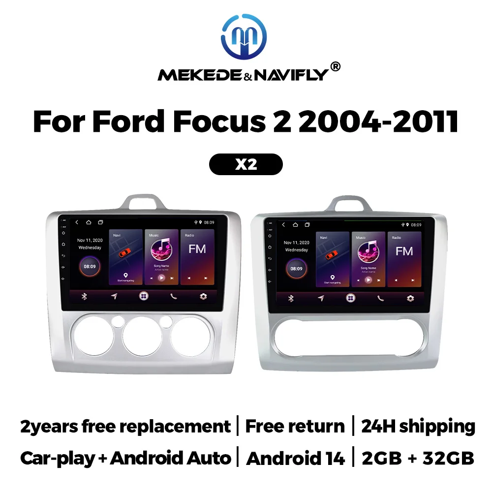 MEKEDE Wireless CarPlay+Auto Android14 9inch Car Radio Stereo Multimedia video Player for Ford Focus2 2004-2011 Navigation GPS
MEKEDE Wireless CarPlay+Auto Android14 9inch Car Radio Stereo Multimedia video Player for Ford Focus2 2004-2011 Navigation GPS
