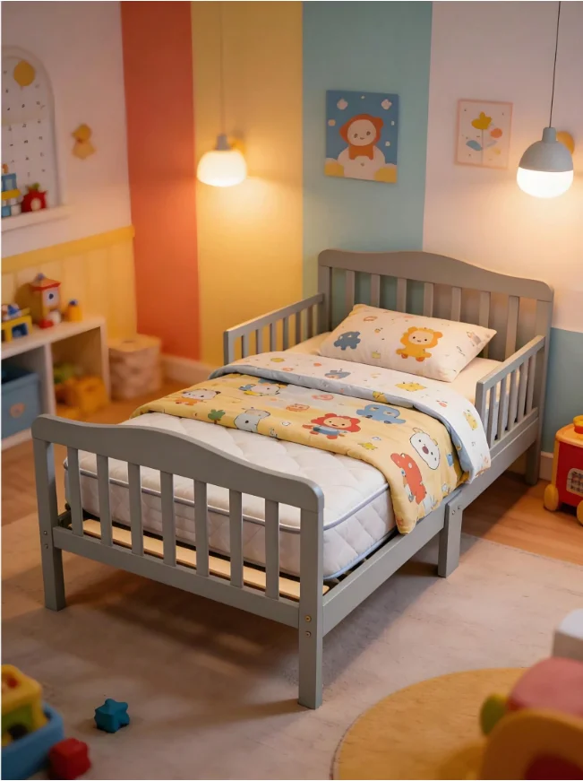 Wooden Baby Toddler Bed Children Bedroom Furniture with Safety Guardrails Gray
Wooden Baby Toddler Bed Children Bedroom Furniture with Safety Guardrails Gray