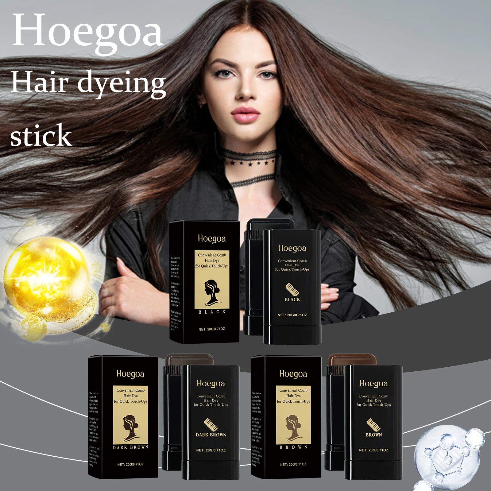 Hoegoa Hair Dyeing Stick Gentle Temporary Coloring Hair Non-irritating Scalp Quick Cover Gray Hairs Convenient Hair Dyeing Stick
Hoegoa Hair Dyeing Stick Gentle Temporary Coloring Hair Non-irritating Scalp Quick Cover Gray Hairs Convenient Hair Dyeing Stick