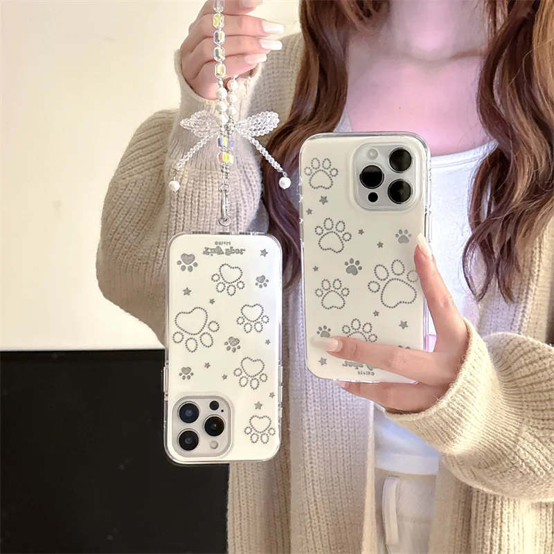Cute Glitter Dog Paw Star phone case for iPhone 12 13 14 Pro Max 15 16 Pro 3D Bow chain cartoon shockproof cover For Apple 15Pro
Cute Glitter Dog Paw Star phone case for iPhone 12 13 14 Pro Max 15 16 Pro 3D Bow chain cartoon shockproof cover For Apple 15Pro