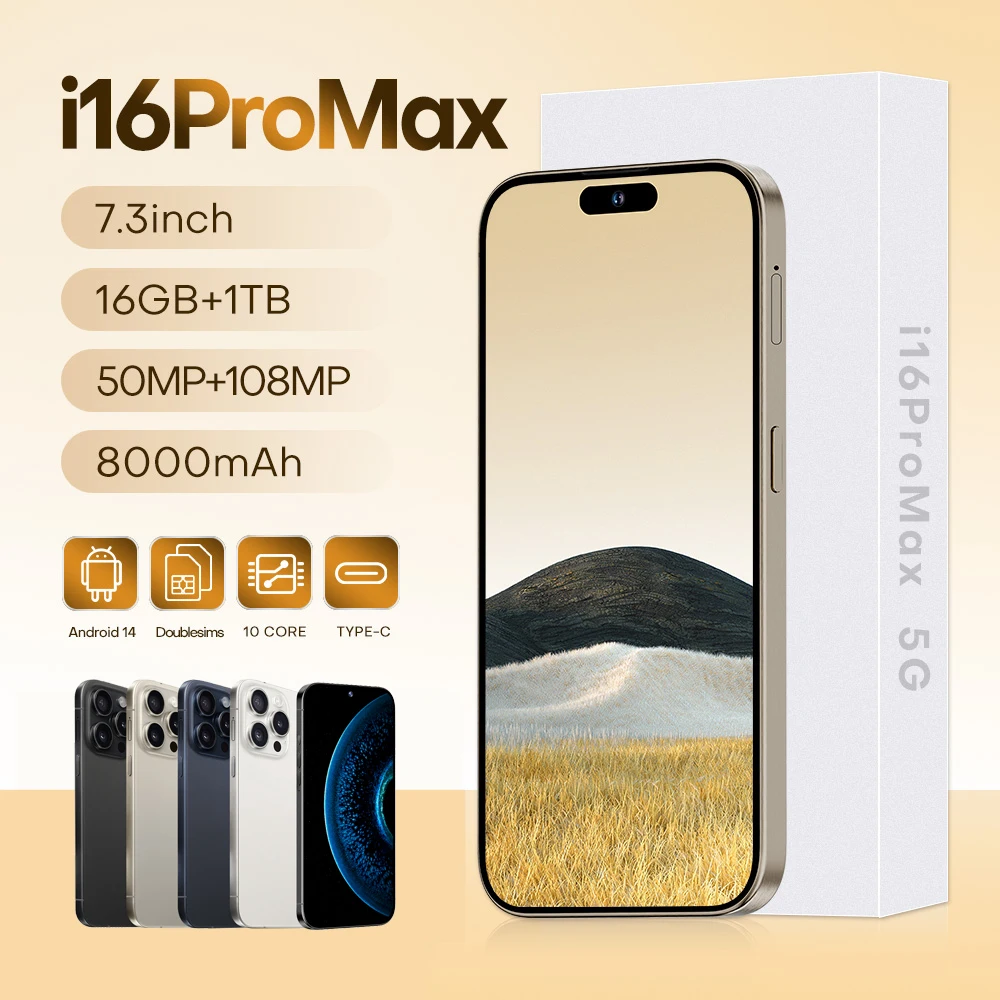 E-Books Case For i16 Pro Max Cellphones 5G Dual Sim Android14 Smartphone 7800mAh Case For 6.8inch Cell Mobile Phones 22GB+2TB
E-Books Case For i16 Pro Max Cellphones 5G Dual Sim Android14 Smartphone 7800mAh Case For 6.8inch Cell Mobile Phones 22GB+2TB
