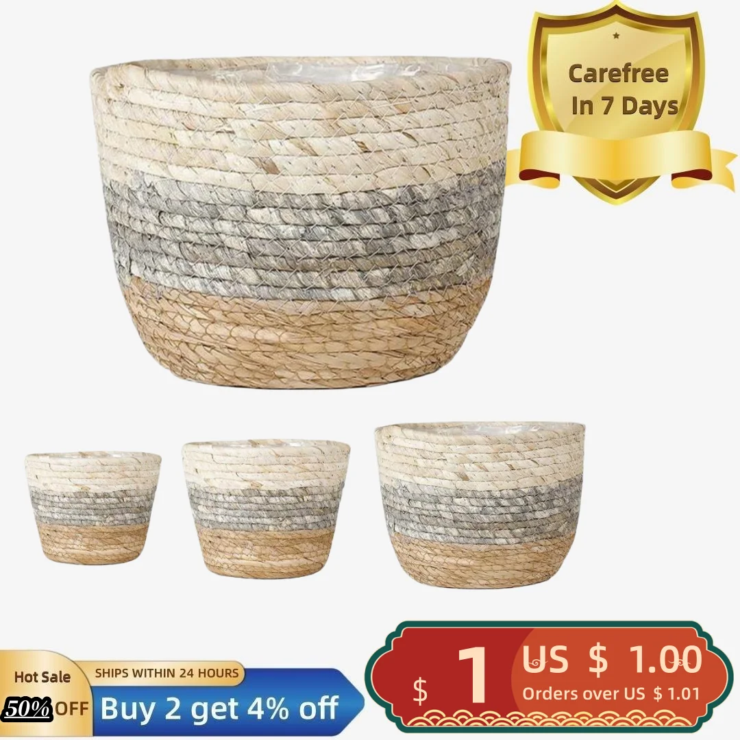 Solid Construction Large Capacity Straw Planter DIY Handmade Woven Flower Pot Storage Basket Gardening Supplies
Solid Construction Large Capacity Straw Planter DIY Handmade Woven Flower Pot Storage Basket Gardening Supplies