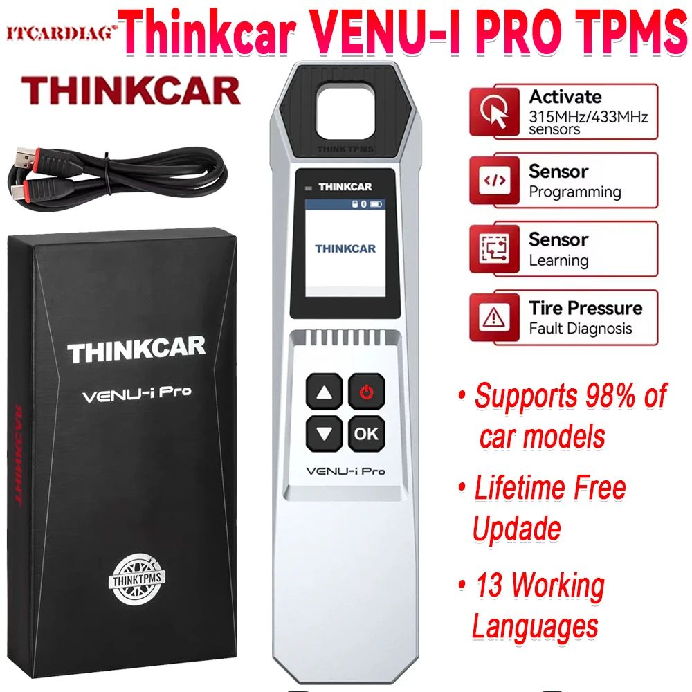 2025 THINKCAR VENU-i Pro TPMS Инструмент для диагностики давления в шинах 315 МГц/433 МГц Автомобильный датчик TPMS Активатор Программирование Обучение
2025 THINKCAR VENU-i Pro TPMS Инструмент для диагностики давления в шинах 315 МГц/433 МГц Автомобильный датчик TPMS Активатор Программирование Обучение