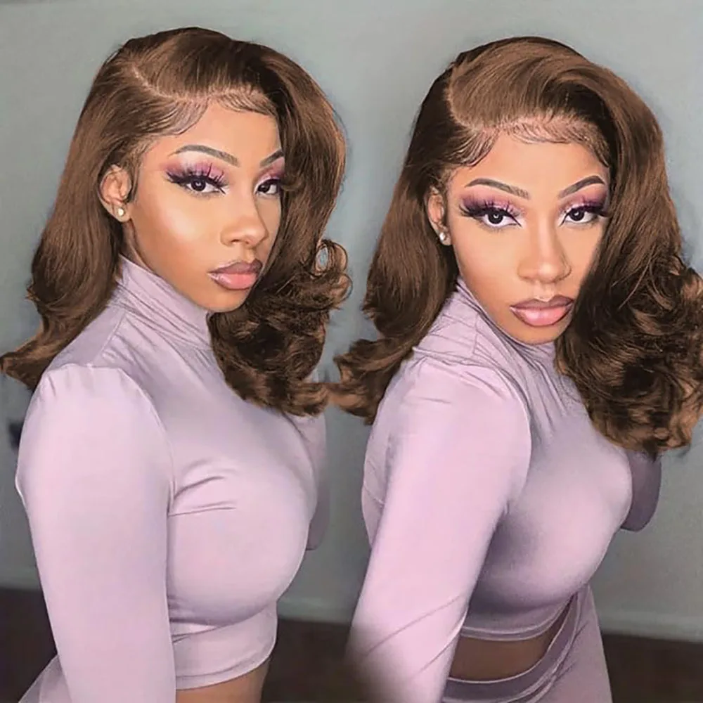 Chocolate Brown Bob Human Hair Wig 13x4 HD Transparent Lace Frontal Wig Body Wave 4# Bob Wig 2x6 4x4 HD Lace Closure Wig
Chocolate Brown Bob Human Hair Wig 13x4 HD Transparent Lace Frontal Wig Body Wave 4# Bob Wig 2x6 4x4 HD Lace Closure Wig