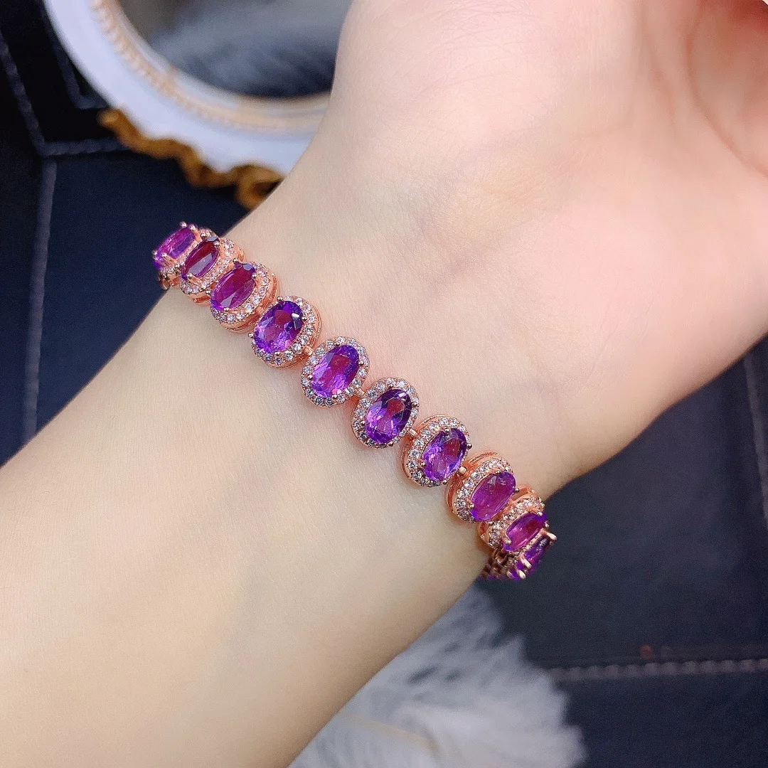 KJJEAXCMY Girl 4x6m Pure Natural Amethyst Bracelet 925 Pure Silver Plated 18K Rose Gold Scarce Gift for Girlfriend Wedding Birth
KJJEAXCMY Girl 4x6m Pure Natural Amethyst Bracelet 925 Pure Silver Plated 18K Rose Gold Scarce Gift for Girlfriend Wedding Birth