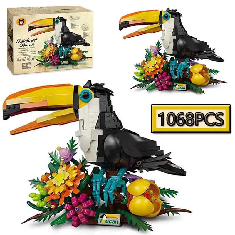 1068PCS Toucan Flower Animal Model Building Blocks Set Creative Giant Parrot Ornament Puzzle Toy Educational Birthday Gift
1068PCS Toucan Flower Animal Model Building Blocks Set Creative Giant Parrot Ornament Puzzle Toy Educational Birthday Gift