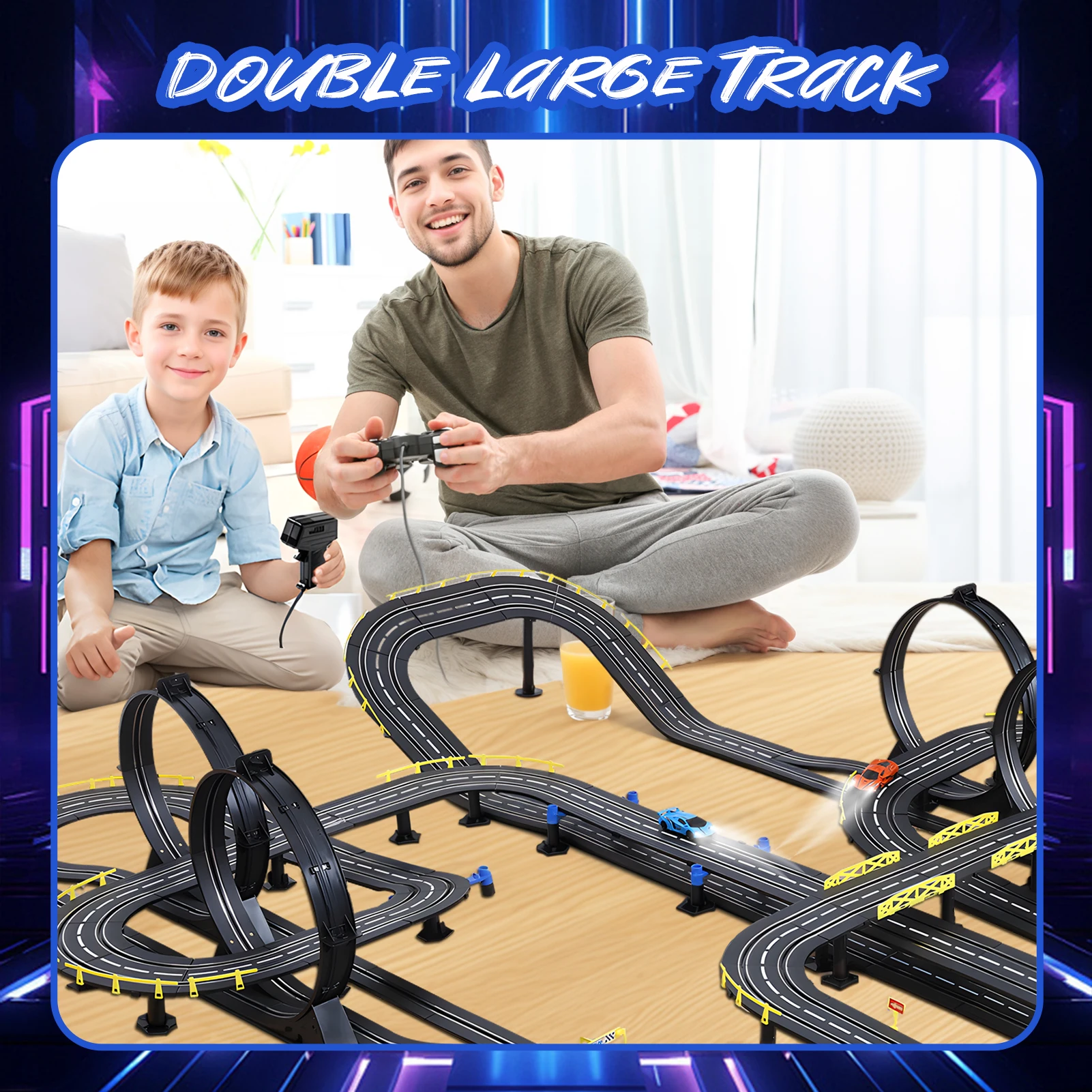 Slot Car Race Track Sets with 4 Slot Cars, Electric Slot Car Race Track Set for Kids, Electric Remote Control Car Speed Showdown
Slot Car Race Track Sets with 4 Slot Cars, Electric Slot Car Race Track Set for Kids, Electric Remote Control Car Speed Showdown