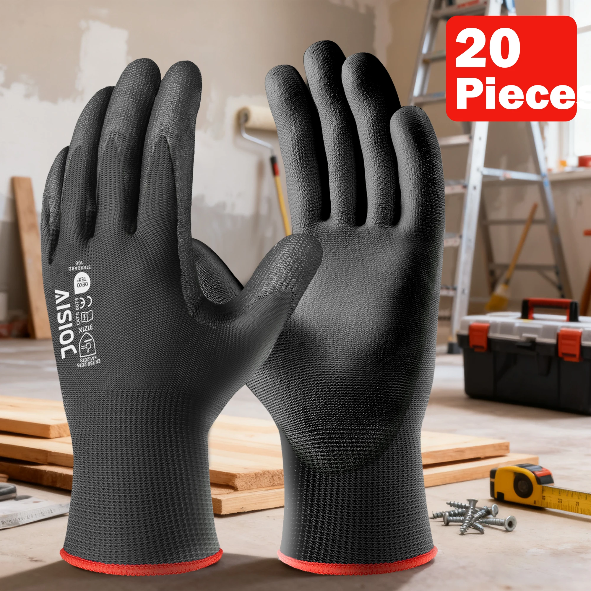 10 пар бесшовных рабочих перчаток с полиуретановым покрытием для мужчин, прочные, нескользящие, для строительства, складских работ и автосервиса
10 пар бесшовных рабочих перчаток с полиуретановым покрытием для мужчин, прочные, нескользящие, для строительства, складских работ и автосервиса