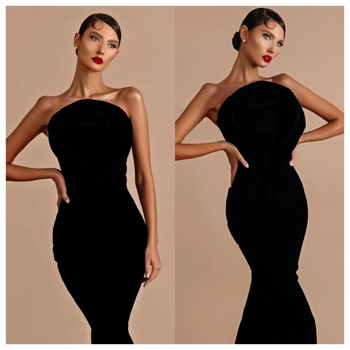 Customized Classic Black Jersey Evening Dress Mermaid Strapless Sleeveless Special Occasion Gowns Sexy Vestido De Fest
Customized Classic Black Jersey Evening Dress Mermaid Strapless Sleeveless Special Occasion Gowns Sexy Vestido De Fest