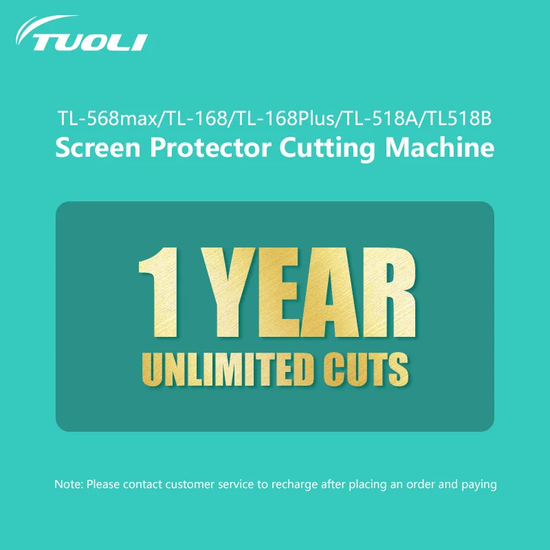TUOLI 1 Year Annual Fee Unlimited Hydrogel Screen Protector Cutting Machine for TL568Max, TL-168, TL-168Plus, TL-518A, TL-518B
TUOLI 1 Year Annual Fee Unlimited Hydrogel Screen Protector Cutting Machine for TL568Max, TL-168, TL-168Plus, TL-518A, TL-518B