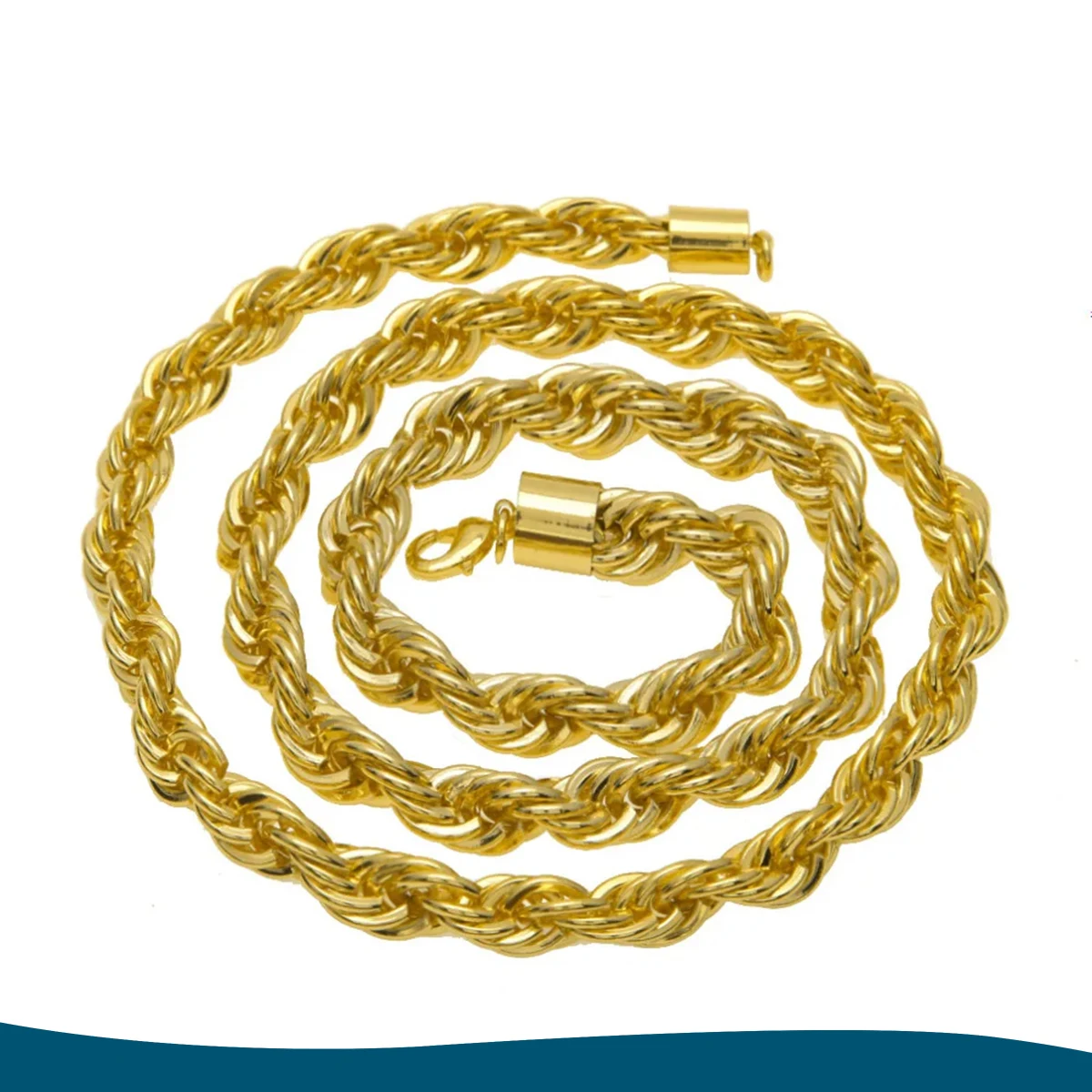 10mm Gold & Silver Hip Hop Rope Twist Chain Necklace – 24" & 30" – Cuban Link Style – Men's & Women's Fashion Jewelry
10mm Gold & Silver Hip Hop Rope Twist Chain Necklace – 24" & 30" – Cuban Link Style – Men's & Women's Fashion Jewelry