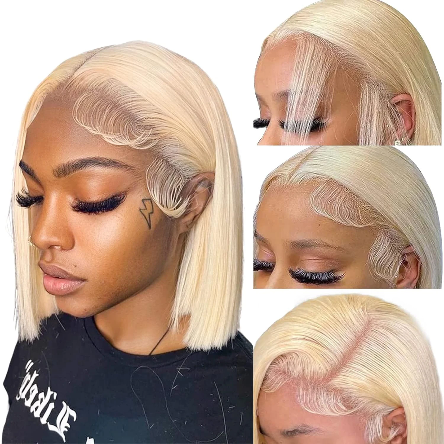 Blonde Straight Short Bob Wig 13X4 Transparent Lace Front Wigs Human Hair Wig Pre Plucked Bleached Knots 220% Density 613 Color
Blonde Straight Short Bob Wig 13X4 Transparent Lace Front Wigs Human Hair Wig Pre Plucked Bleached Knots 220% Density 613 Color