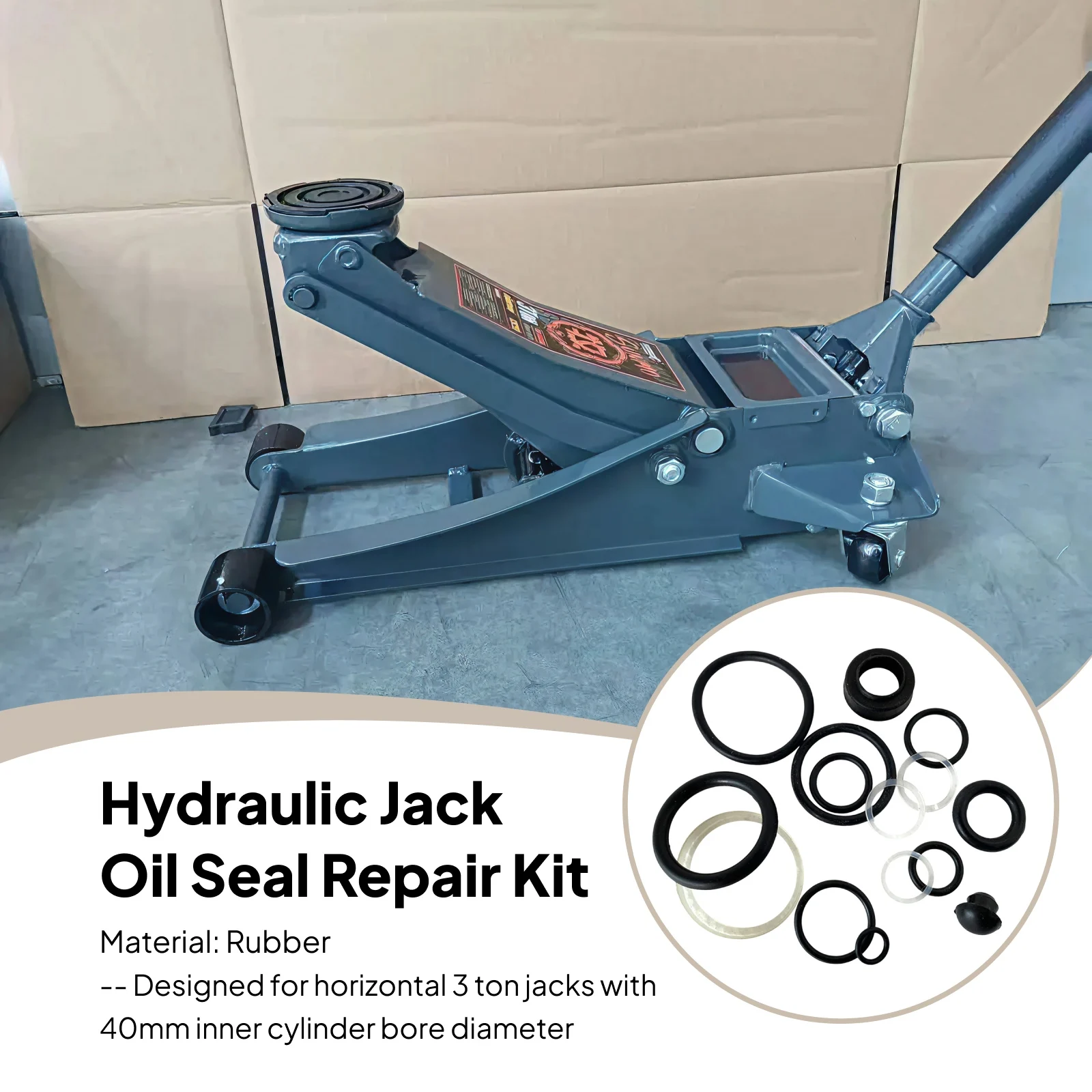 Complete Seal Replacement for 3 Ton Floor Jacks Oil Seal O Rings for 40mm Cylinder Bore Hydraulic Jack Repair Kit
Complete Seal Replacement for 3 Ton Floor Jacks Oil Seal O Rings for 40mm Cylinder Bore Hydraulic Jack Repair Kit