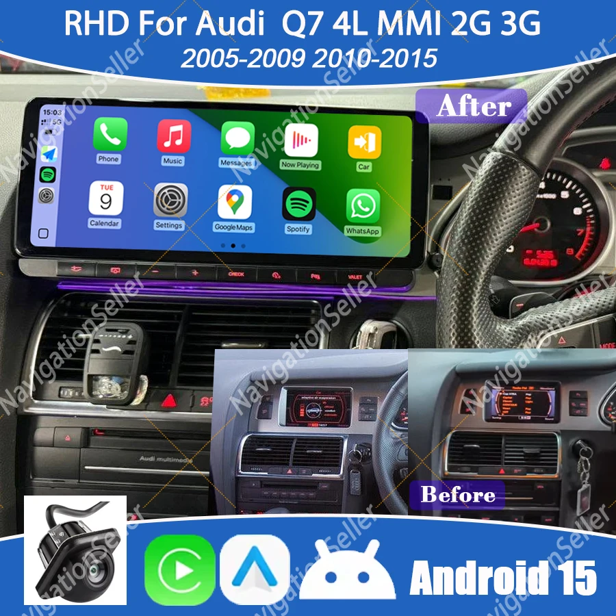 RHD 12.3 inch Android Car Screen Player For Audi Q7 4L 2005-2015 GPS Navigation Multimedia Stereo WIFI Carplay Radio Stereo WIFI
RHD 12.3 inch Android Car Screen Player For Audi Q7 4L 2005-2015 GPS Navigation Multimedia Stereo WIFI Carplay Radio Stereo WIFI
