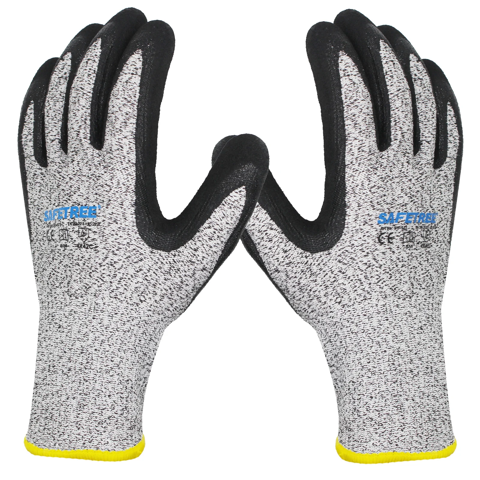 Safetree Nitrile Sandy Coated 5 HPPE Cut Resistant Gloves for Protection
Safetree Nitrile Sandy Coated 5 HPPE Cut Resistant Gloves for Protection