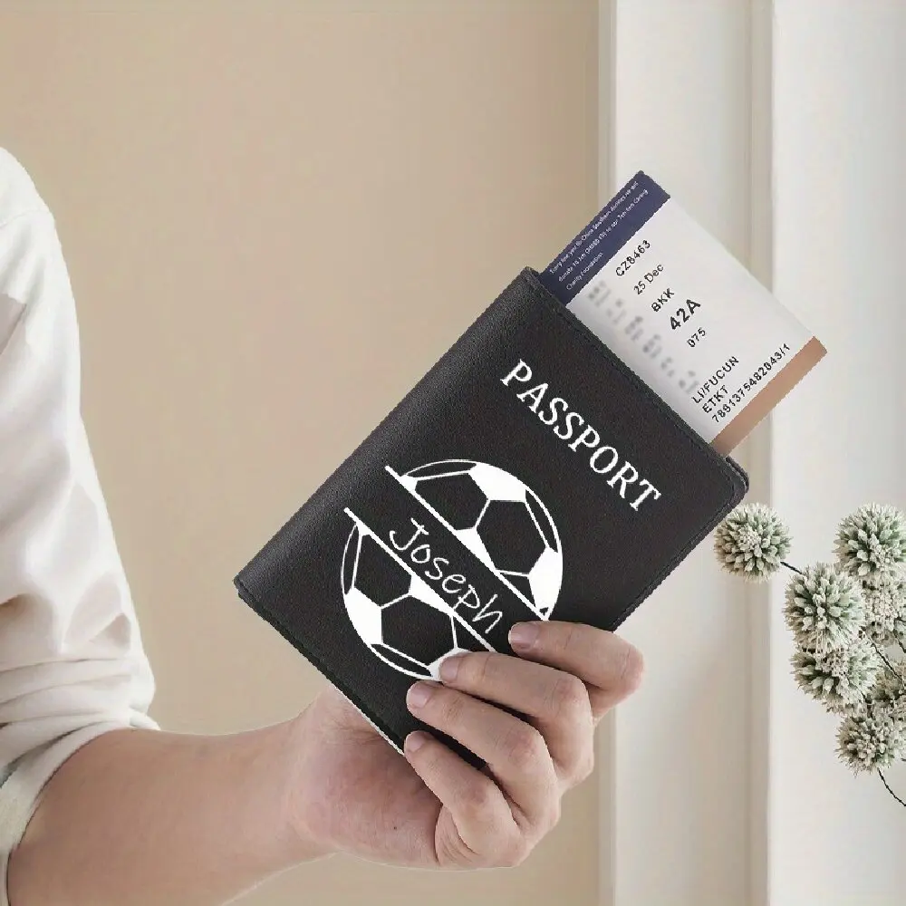 Custom Name Soccer Pattern Passport Holder, Card Slot Travel Wallet Stylish Gift for Men Women Birthday Anniversary Vacation Use
Custom Name Soccer Pattern Passport Holder, Card Slot Travel Wallet Stylish Gift for Men Women Birthday Anniversary Vacation Use