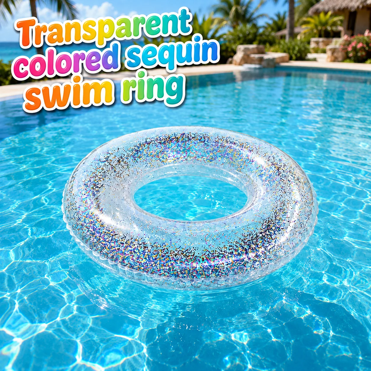 1pc Inflatable Transparent Sequin Swim Ring, Colorful Glitter Pool Float Tube for Swimming Pool Beach Summer Party Vacation
1pc Inflatable Transparent Sequin Swim Ring, Colorful Glitter Pool Float Tube for Swimming Pool Beach Summer Party Vacation