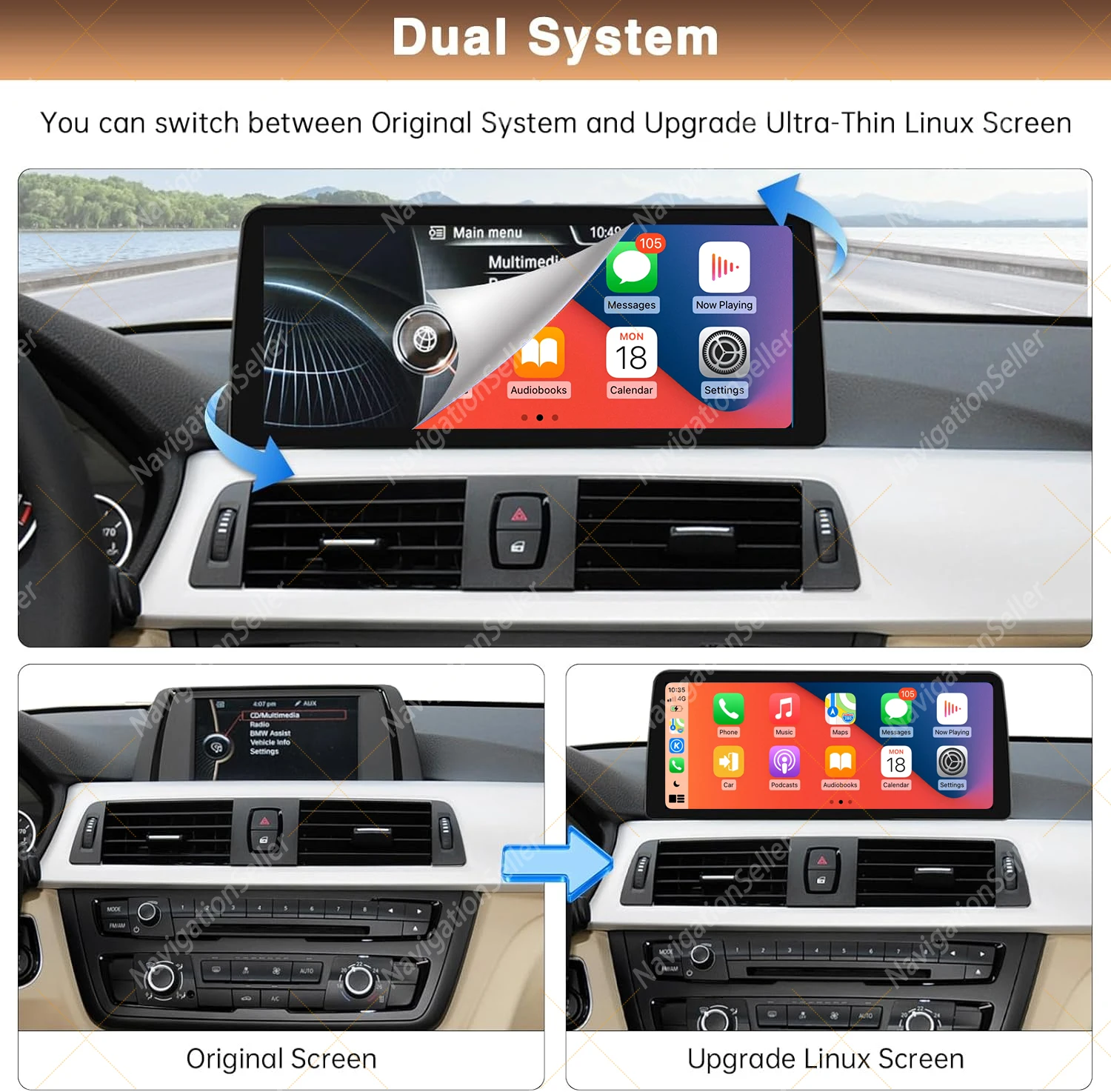 12.3 inch 1920*720 Wireless CarPlay Android Auto Multimedia Display Touch Screen For BMW 3 4 Series F30 F31 F32 F33 NBT System
12.3 inch 1920*720 Wireless CarPlay Android Auto Multimedia Display Touch Screen For BMW 3 4 Series F30 F31 F32 F33 NBT System