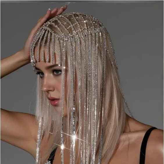 Luxurious Long Tassel Headpiece Rhinestone Chain Headband Bling Bridal Hat Women Crystal Hollow Hair Head Chain Jewelry
Luxurious Long Tassel Headpiece Rhinestone Chain Headband Bling Bridal Hat Women Crystal Hollow Hair Head Chain Jewelry