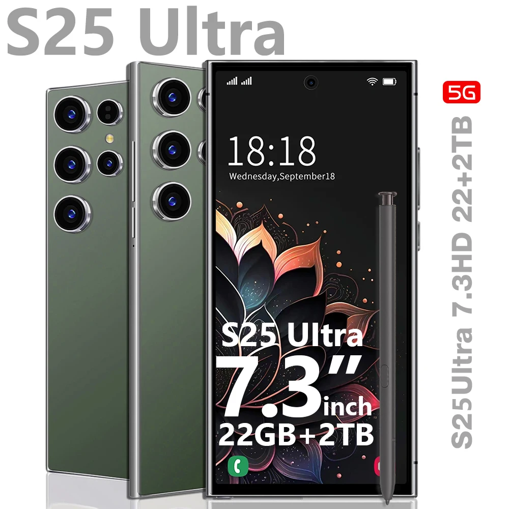 2025 New S25 Ultra Smartphone Original 7.3 Inch Celulares Android Moblie Phones Unlocked 5G Dual Sim Global Version CellPhones
2025 New S25 Ultra Smartphone Original 7.3 Inch Celulares Android Moblie Phones Unlocked 5G Dual Sim Global Version CellPhones