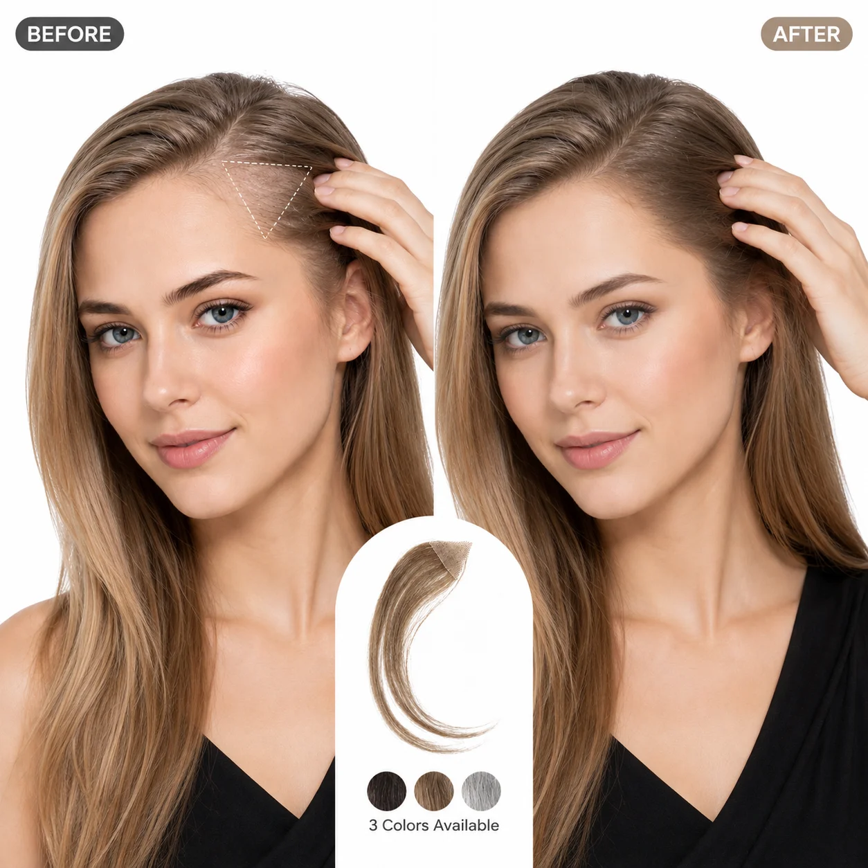 Invisible Triangle Mesh Hairpiece for Women 3x3 Inch Hairline Topper Patch Lightweight Temple Coverage Hair Extension
Invisible Triangle Mesh Hairpiece for Women 3x3 Inch Hairline Topper Patch Lightweight Temple Coverage Hair Extension