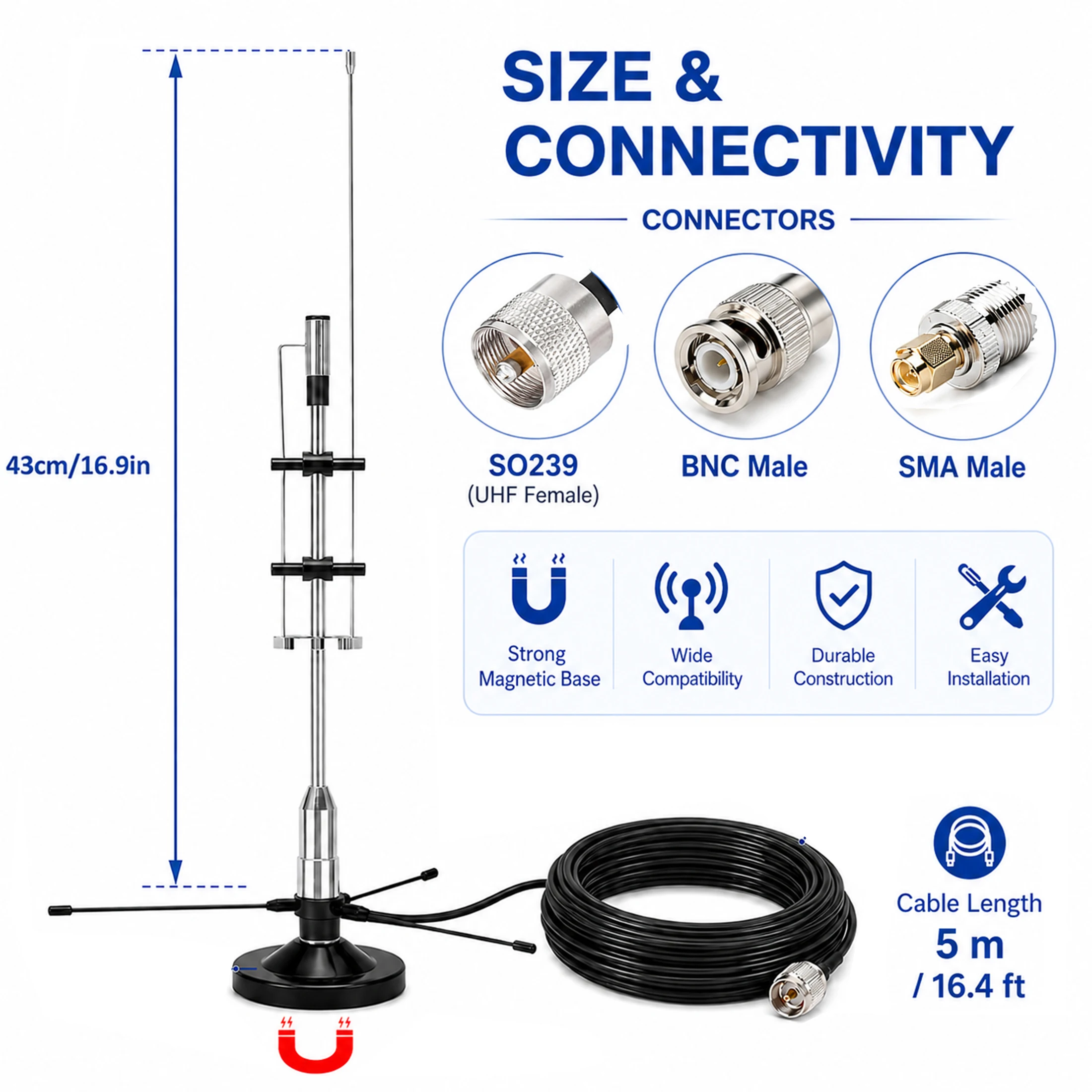 2m 70cm GMRS Antenna VHF UHF FM CB SDR Air FM 25-3000Mhz Coverage Outdoor Indoor Desktop Police Scanner with ADSB
2m 70cm GMRS Antenna VHF UHF FM CB SDR Air FM 25-3000Mhz Coverage Outdoor Indoor Desktop Police Scanner with ADSB