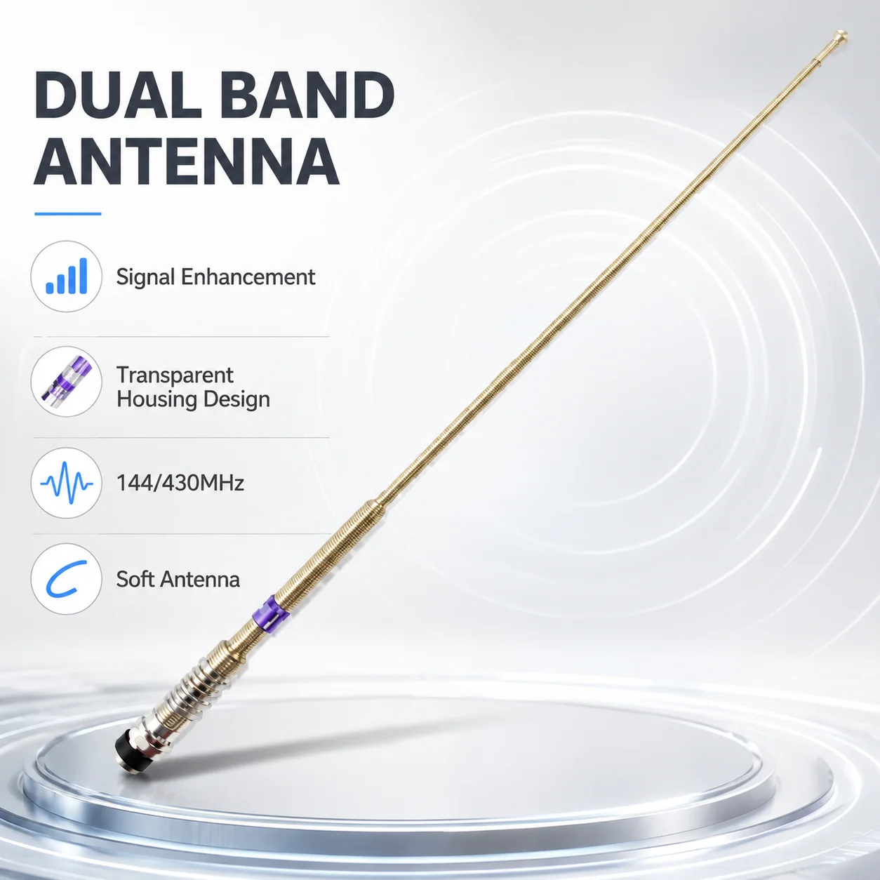 Dual Band VHF UHF Walkie Talkie Antenna SMA Female 144/430MHz 40cm Soft Antenna 3.5dBi for Handheld Two Way Radio
Dual Band VHF UHF Walkie Talkie Antenna SMA Female 144/430MHz 40cm Soft Antenna 3.5dBi for Handheld Two Way Radio