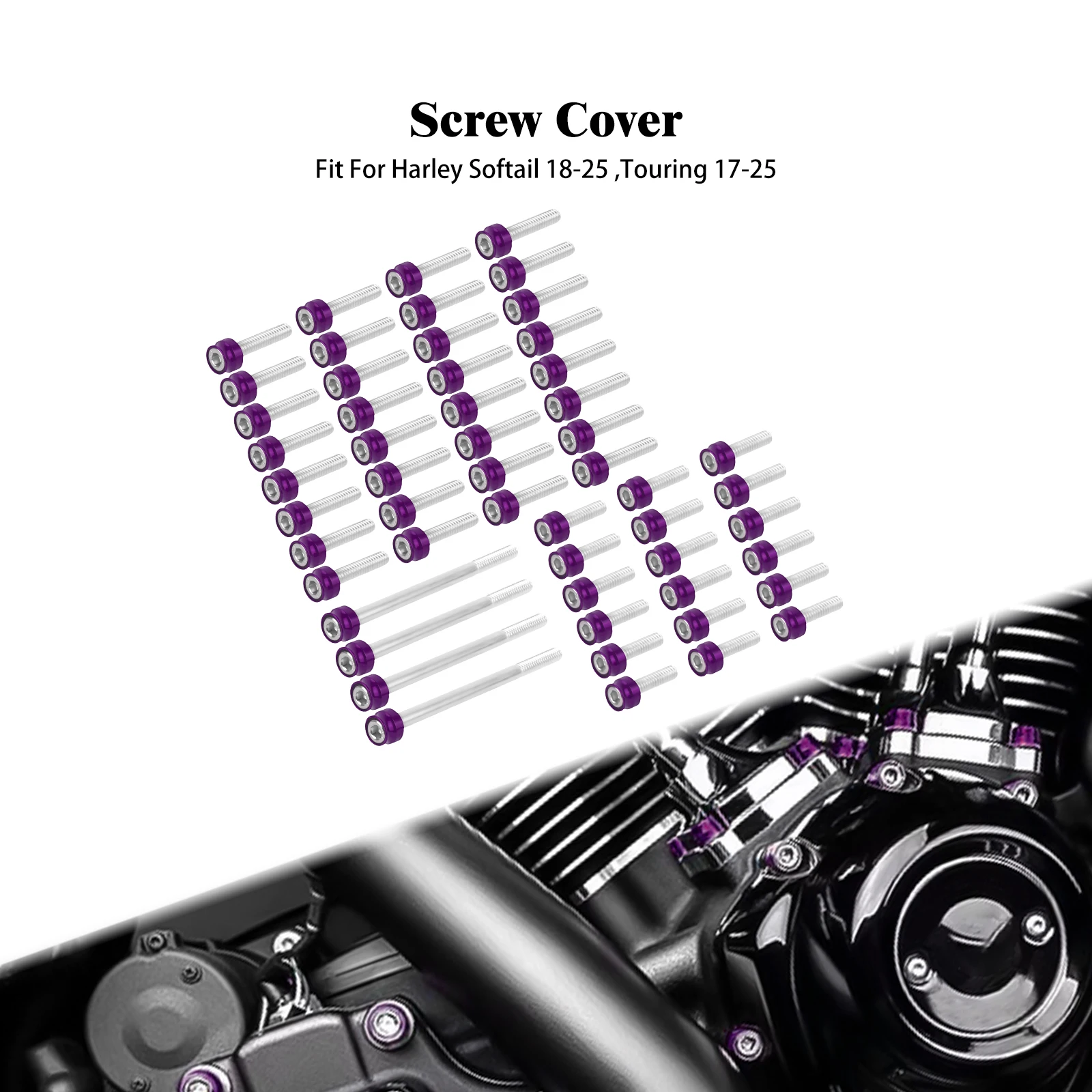Motorcycle Purple Engine Screw Bolt Set Kit Fit For Harley Softail Cross Bones FLSTSB M8 Engine 2018-2025 Touring 2017-2025
Motorcycle Purple Engine Screw Bolt Set Kit Fit For Harley Softail Cross Bones FLSTSB M8 Engine 2018-2025 Touring 2017-2025
