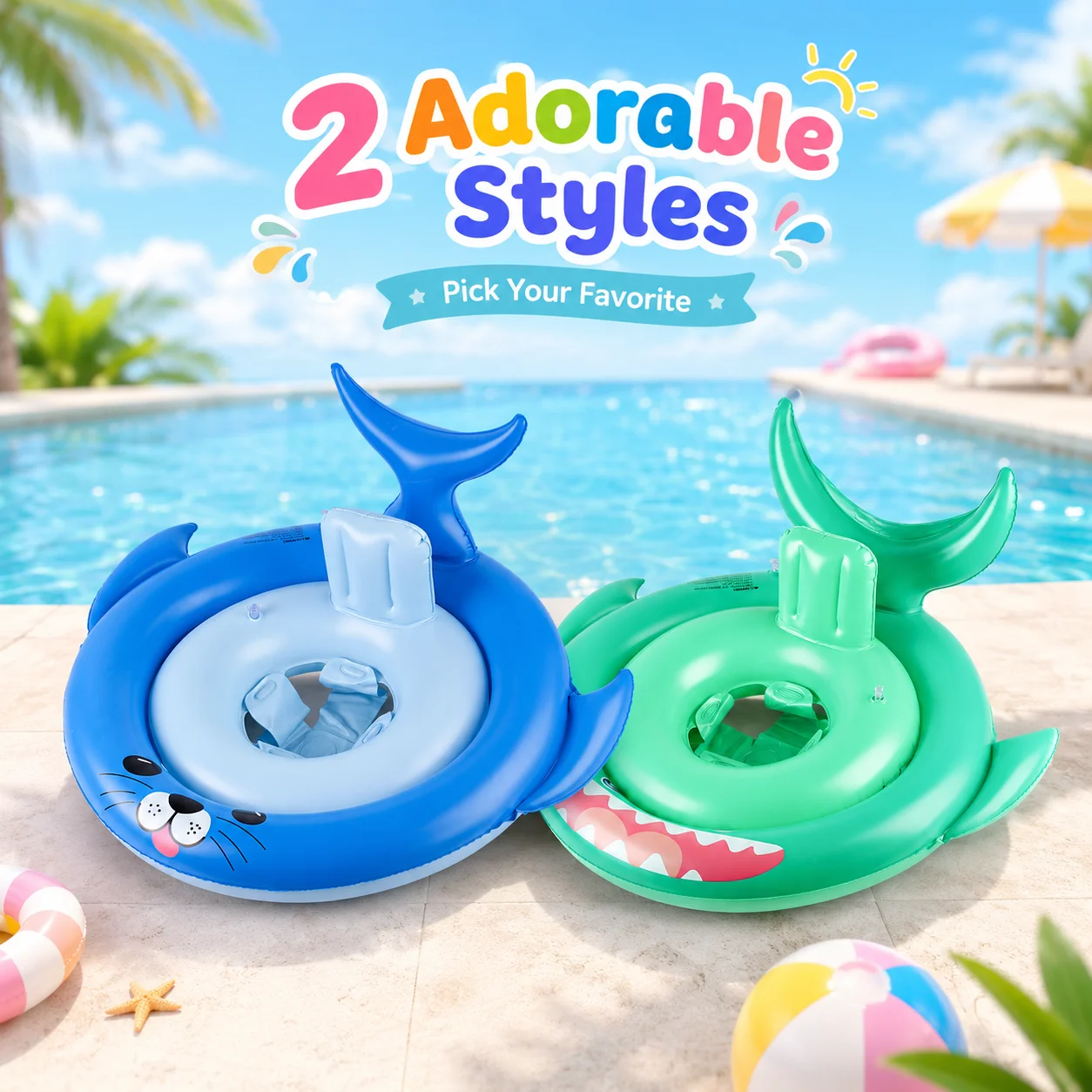 1PC Swim Float with Seat, Inflatable Animal Pool Floats Shark Seal, Swimming Ring Toddler Water Toy Summer Pool Accessories
1PC Swim Float with Seat, Inflatable Animal Pool Floats Shark Seal, Swimming Ring Toddler Water Toy Summer Pool Accessories