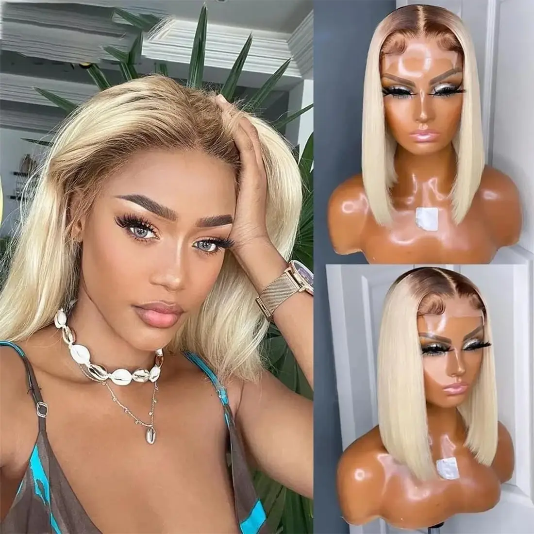 Ombre Blonde Human Hair Wig 4/613 Blonde Ombre short Bob Wig 4x4 13x4 Middle Part Straight Lace Front Wigs For Black Women Hair
Ombre Blonde Human Hair Wig 4/613 Blonde Ombre short Bob Wig 4x4 13x4 Middle Part Straight Lace Front Wigs For Black Women Hair