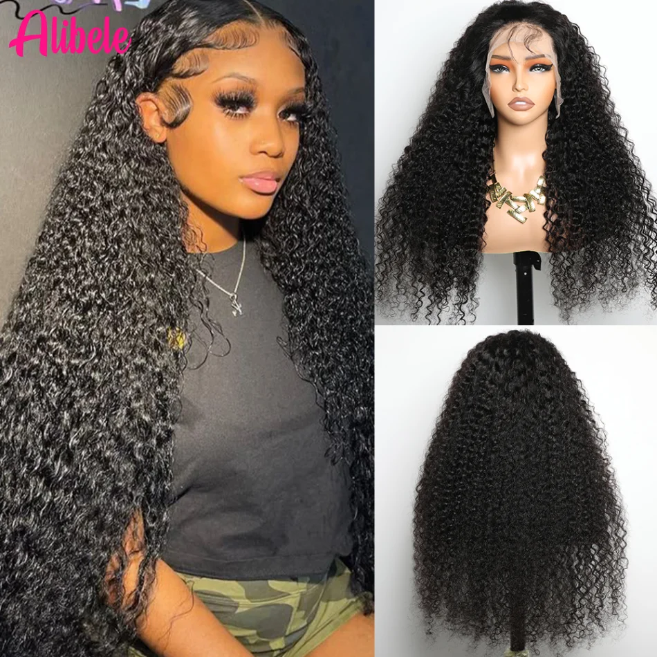 ALIBELE Lace Front Wig Human Hair Curly Transparent Lace Frontal Wig Curly Pre Plucked Natural Black 12A Virgin Hair
ALIBELE Lace Front Wig Human Hair Curly Transparent Lace Frontal Wig Curly Pre Plucked Natural Black 12A Virgin Hair