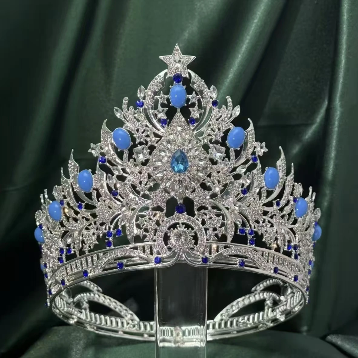 Luxurious Miss World Beauty Pageant Hair Crown Elegant Star Turquoise Tiaras Hair Jewelry Princess Headdress Birthday Accessory
Luxurious Miss World Beauty Pageant Hair Crown Elegant Star Turquoise Tiaras Hair Jewelry Princess Headdress Birthday Accessory