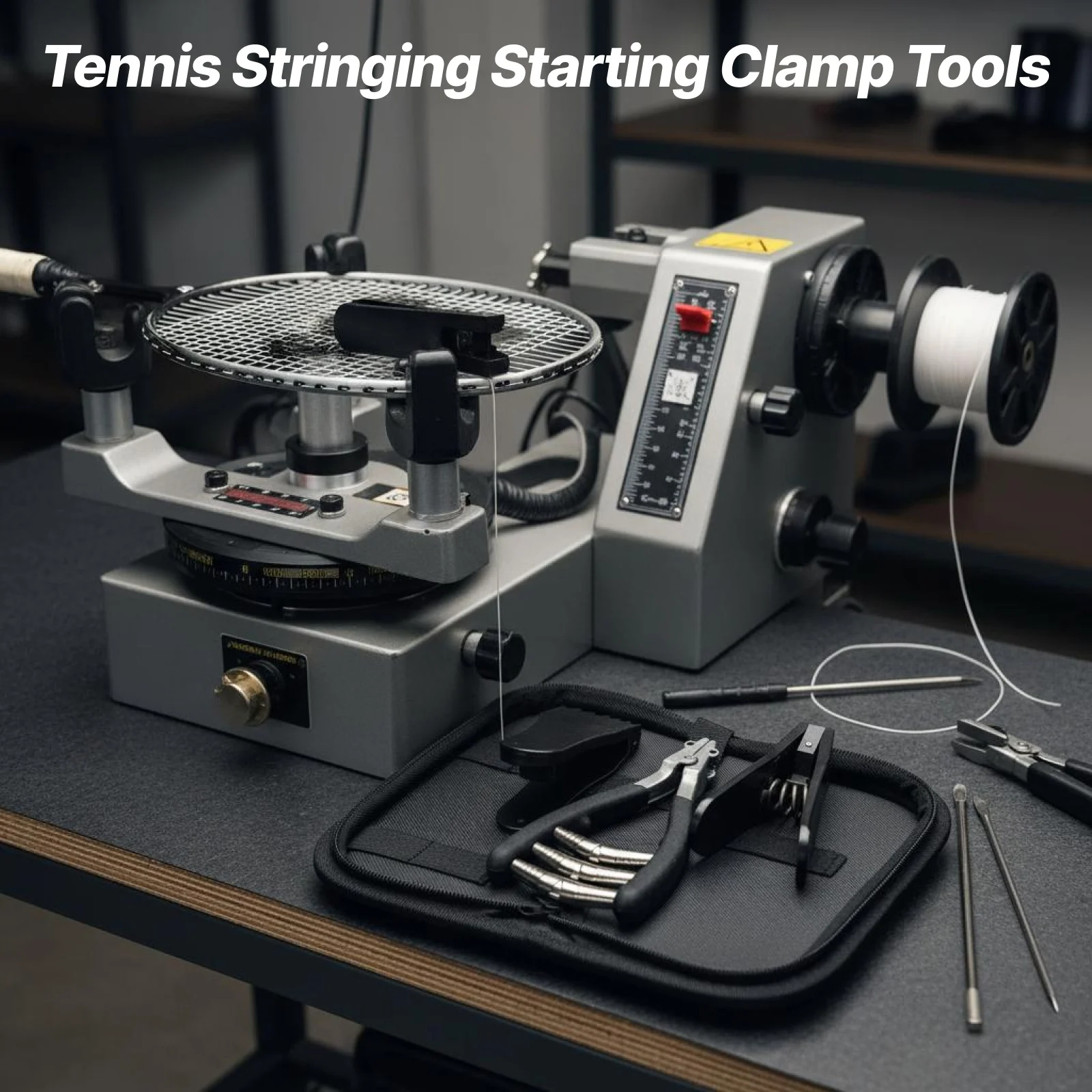 Badminton Tennis Stringing Starter Clamp 14cm Strong Aluminum Alloy Racket Stringing Tool for Tennis Badminton