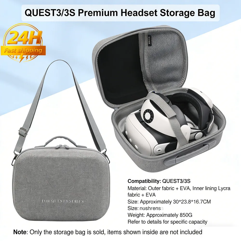VR Shoulder Bag Storage Bag Hard Shell Bag Travel Carrying Box For Meta Quest 3S/Quest 3 VR Accessories
VR Shoulder Bag Storage Bag Hard Shell Bag Travel Carrying Box For Meta Quest 3S/Quest 3 VR Accessories