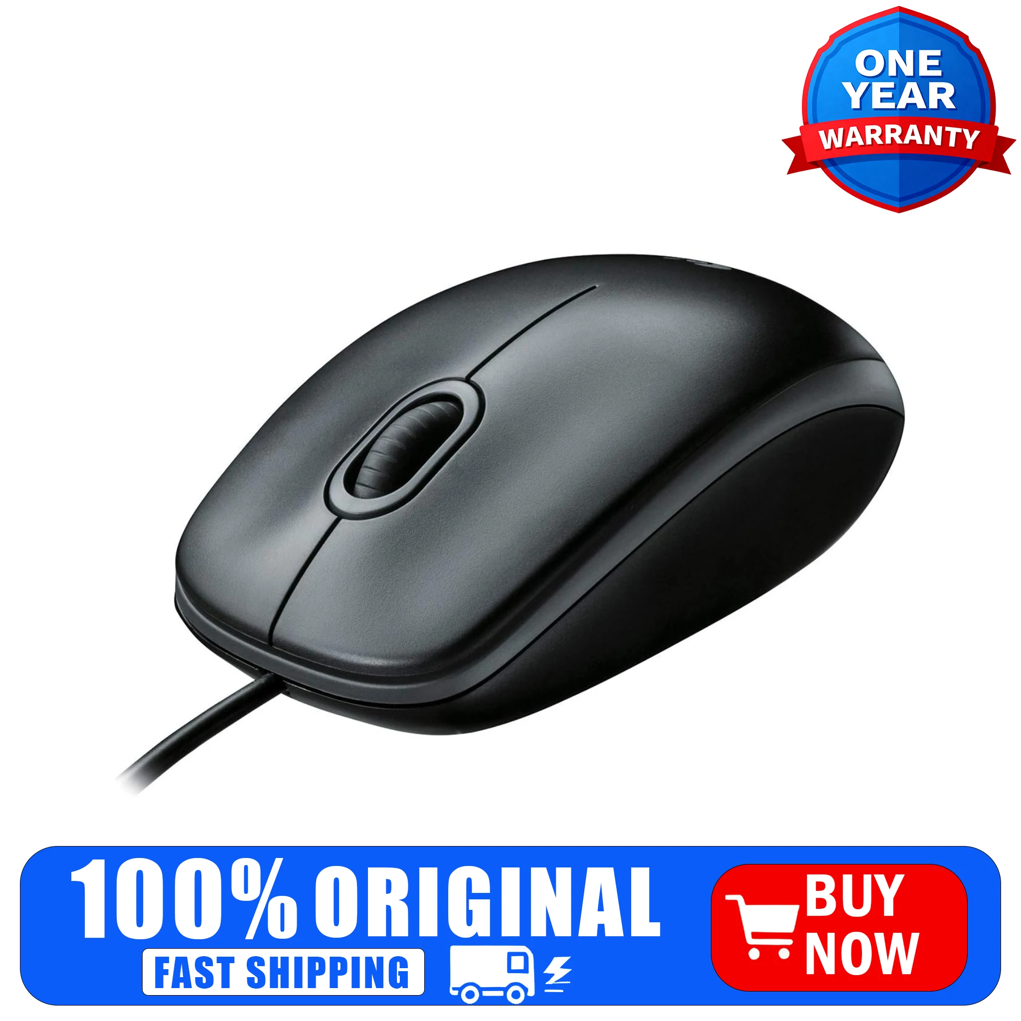Logitech B100 Wired Mouse - Black
