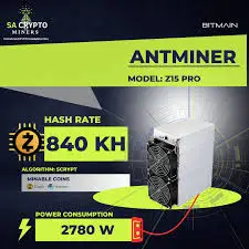 Hot Sales Bitmain Antminer Z15 Pro (840kh/s)
Hot Sales Bitmain Antminer Z15 Pro (840kh/s)
