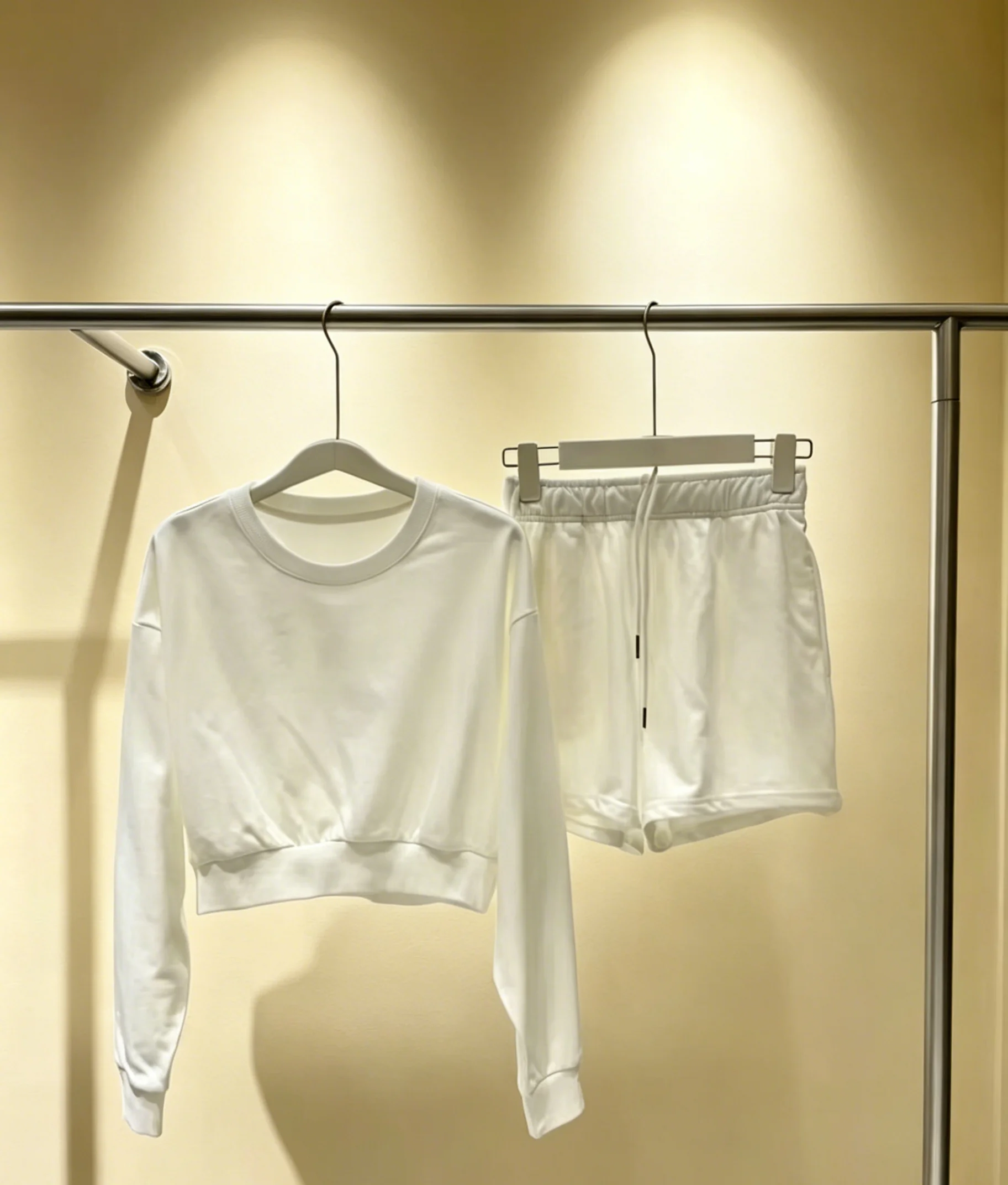 2026 New Style Womens White Crew Neck Cropped Sweatshirt and Elastic Waist Shorts Size M L Loose and Casual Code 036
2026 New Style Womens White Crew Neck Cropped Sweatshirt and Elastic Waist Shorts Size M L Loose and Casual Code 036