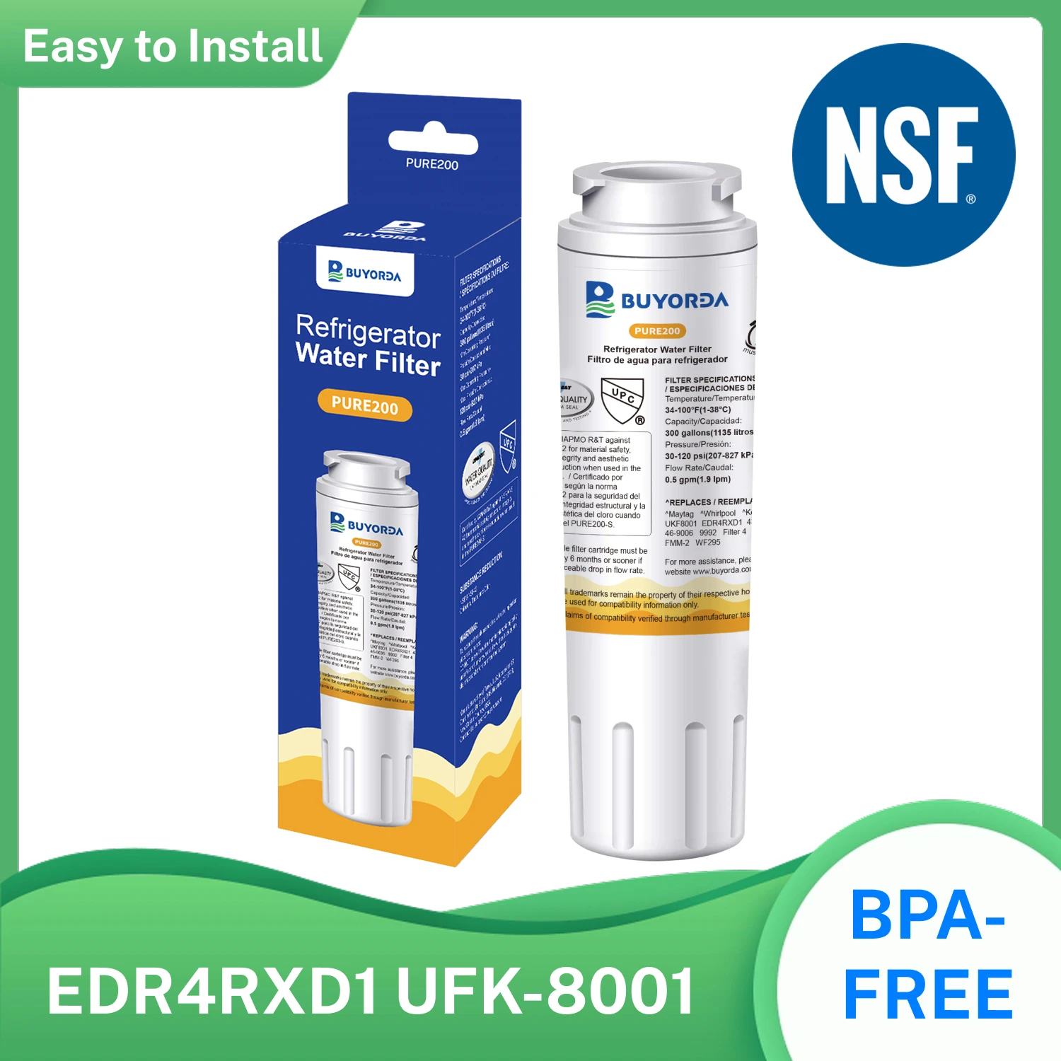 Сменный фильтр для воды для холодильника EveryDrop Filter 4, совместимый с Whirlpool EDR4RXD1, 4396395, UKF8001, картридж для фильтра холодильника
Сменный фильтр для воды для холодильника EveryDrop Filter 4, совместимый с Whirlpool EDR4RXD1, 4396395, UKF8001, картридж для фильтра холодильника