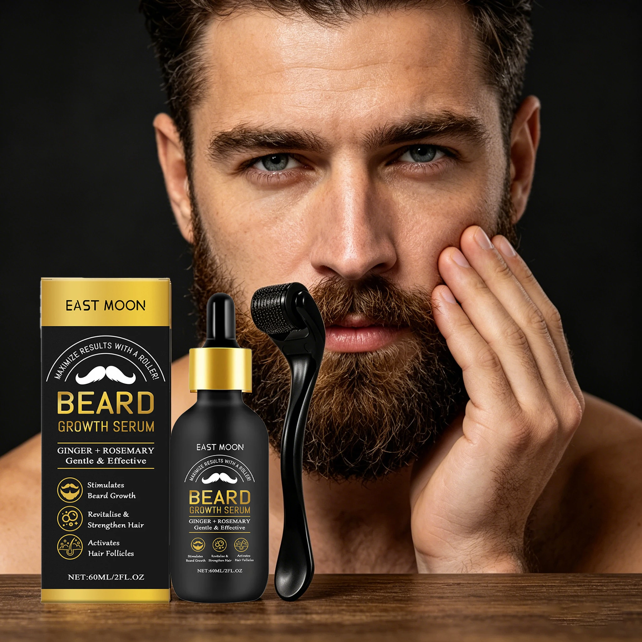 60ML Beard Growth Serum Gentle Cleaning Dirts Nourishing Revitalise Strengthening Hair Volumizing Smoothing Bread Growing Serum
60ML Beard Growth Serum Gentle Cleaning Dirts Nourishing Revitalise Strengthening Hair Volumizing Smoothing Bread Growing Serum