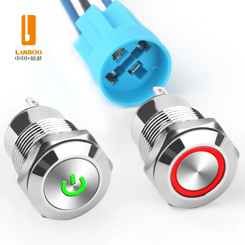 LANBOO 12mm Mini Push button Switch Latching/Momentary Switch 1NO Contact 1A With 5-24V 220V With LED Status Light Economical
LANBOO 12mm Mini Push button Switch Latching/Momentary Switch 1NO Contact 1A With 5-24V 220V With LED Status Light Economical