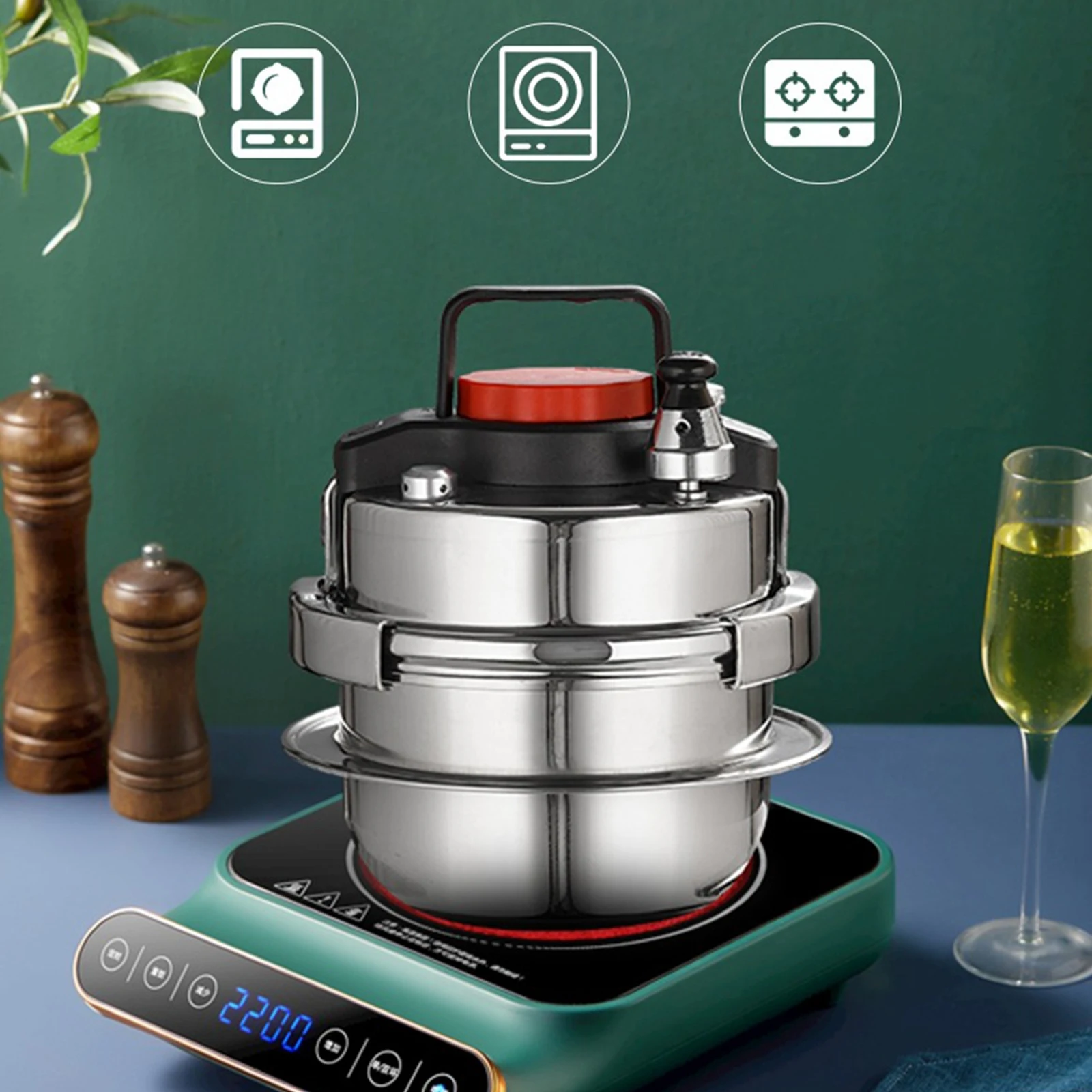 Stainless Steel Pressure Cooker Portable 1.4l Mini Rice Cooker High Pressure Pot Camping Cooker For Picnic Hiking Lightweight
Stainless Steel Pressure Cooker Portable 1.4l Mini Rice Cooker High Pressure Pot Camping Cooker For Picnic Hiking Lightweight
