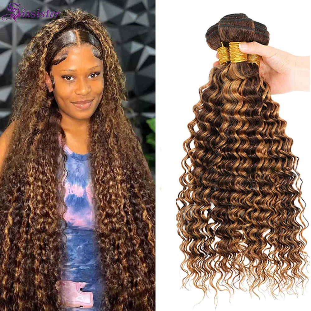 P4/27 Пучки человеческих волос Выделите пучки глубоких волн Ombre Highlight Коричневые пучки 100% натуральные человеческие волосы Плетение вьющихся пучков
P4/27 Пучки человеческих волос Выделите пучки глубоких волн Ombre Highlight Коричневые пучки 100% натуральные человеческие волосы Плетение вьющихся пучков