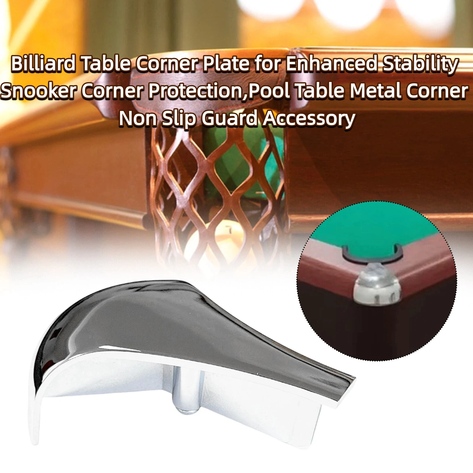 Billiard Table Corner Plate for Enhanced Stability Snooker Corner Protection,Pool Table Metal Corner Non Slip Guard Accessory
Billiard Table Corner Plate for Enhanced Stability Snooker Corner Protection,Pool Table Metal Corner Non Slip Guard Accessory
