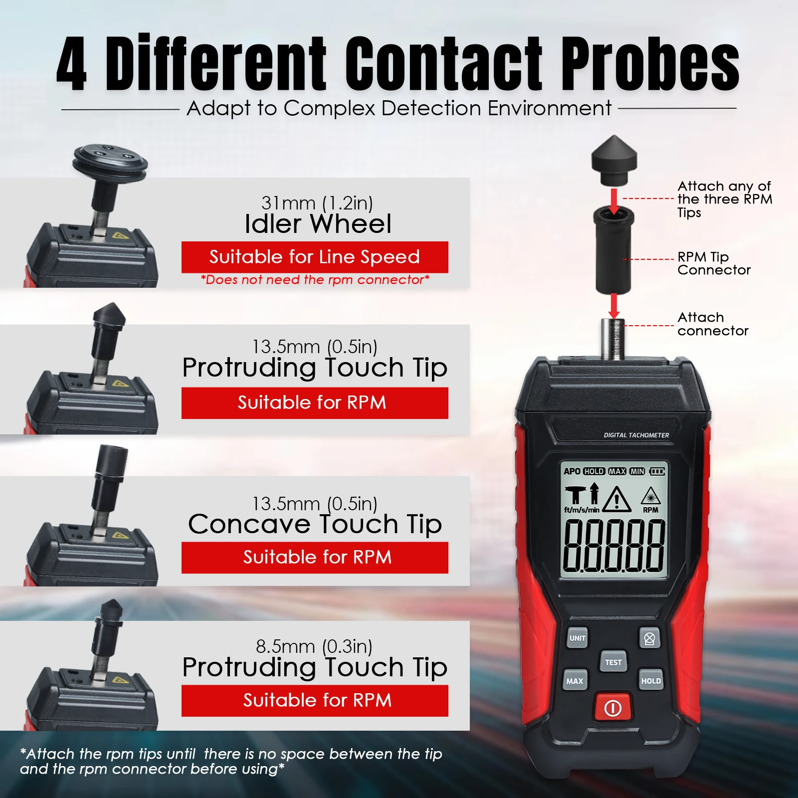 2in1 Digital Tachometer Professional Contact & Non-Contact RPM Meter 3-99999 RPM High Precision Laser Photoelectric Speedometer
2in1 Digital Tachometer Professional Contact & Non-Contact RPM Meter 3-99999 RPM High Precision Laser Photoelectric Speedometer