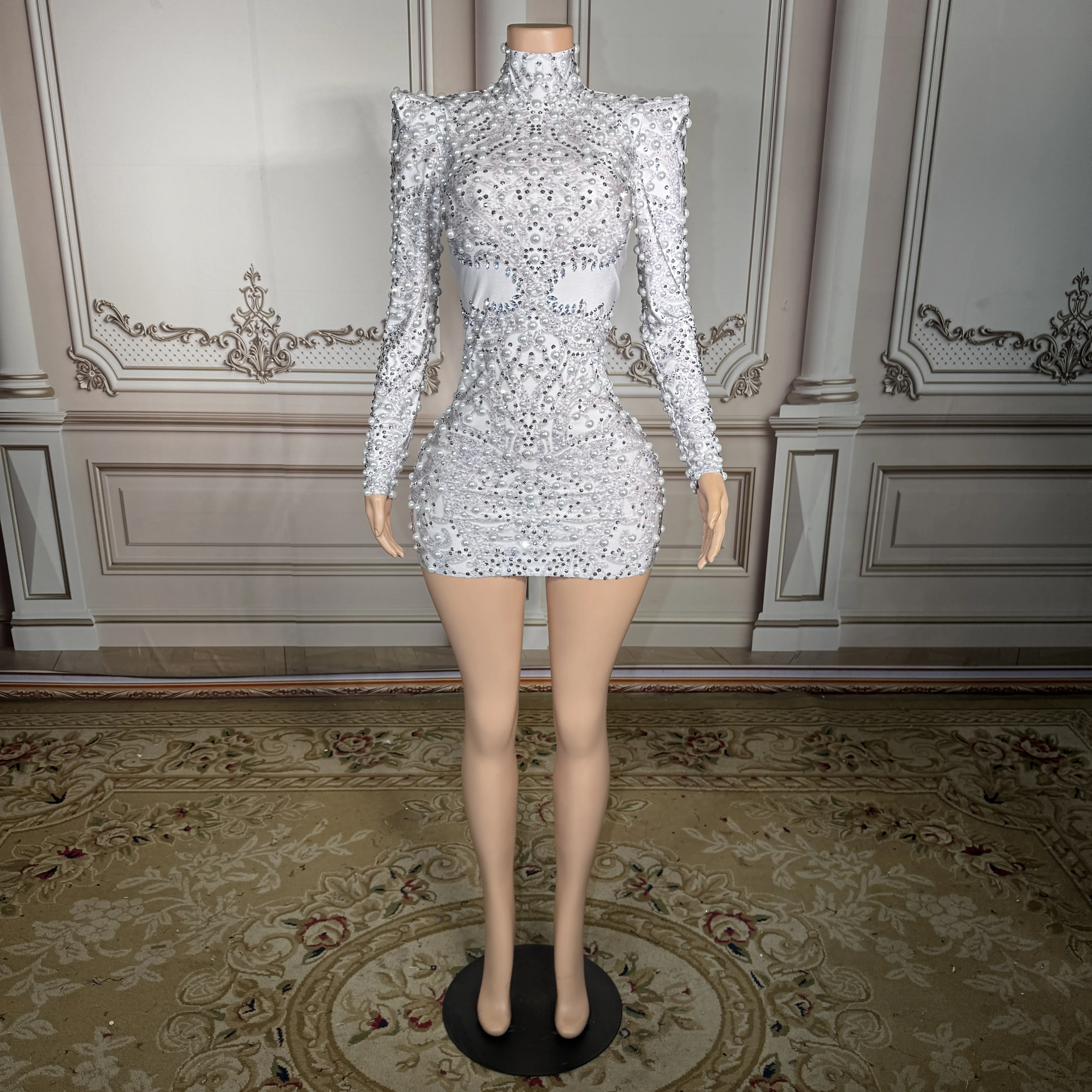 ZD Fashion Women Silver Rhinestone Mini Dress Long Sleeve High Neck Bodycon Sexy Party Evening Clubwear Dress
ZD Fashion Women Silver Rhinestone Mini Dress Long Sleeve High Neck Bodycon Sexy Party Evening Clubwear Dress