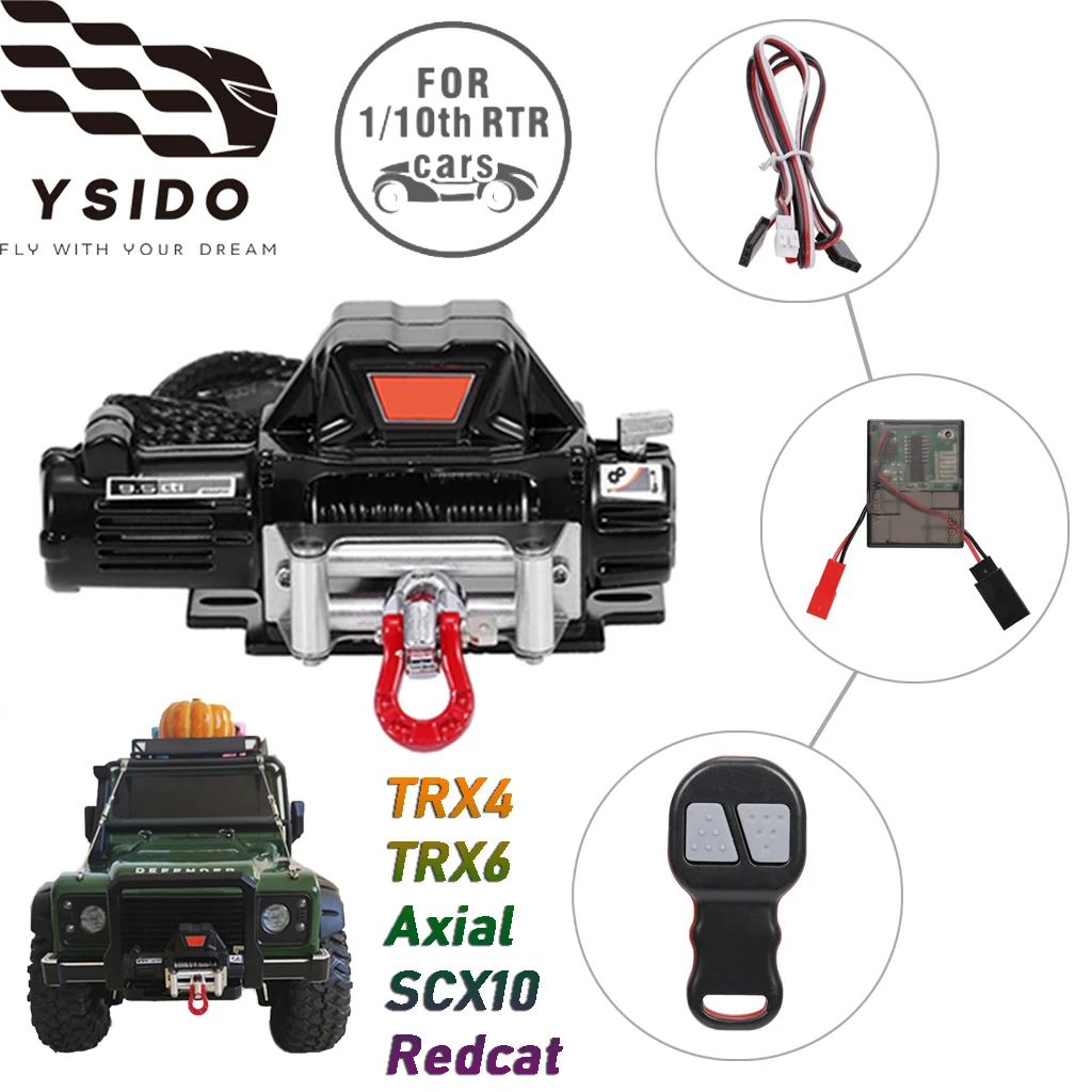 Беспроводной пульт дистанционного управления, восстановительный крюк, самоспасательная электрическая металлическая лебедка для 1/10 RC гусеничного автомобиля TRX4 TRX6 Axial SCX10 Redcat 
Беспроводной пульт дистанционного управления, восстановительный крюк, самоспасательная электрическая металлическая лебедка для 1/10 RC гусеничного автомобиля TRX4 TRX6 Axial SCX10 Redcat
