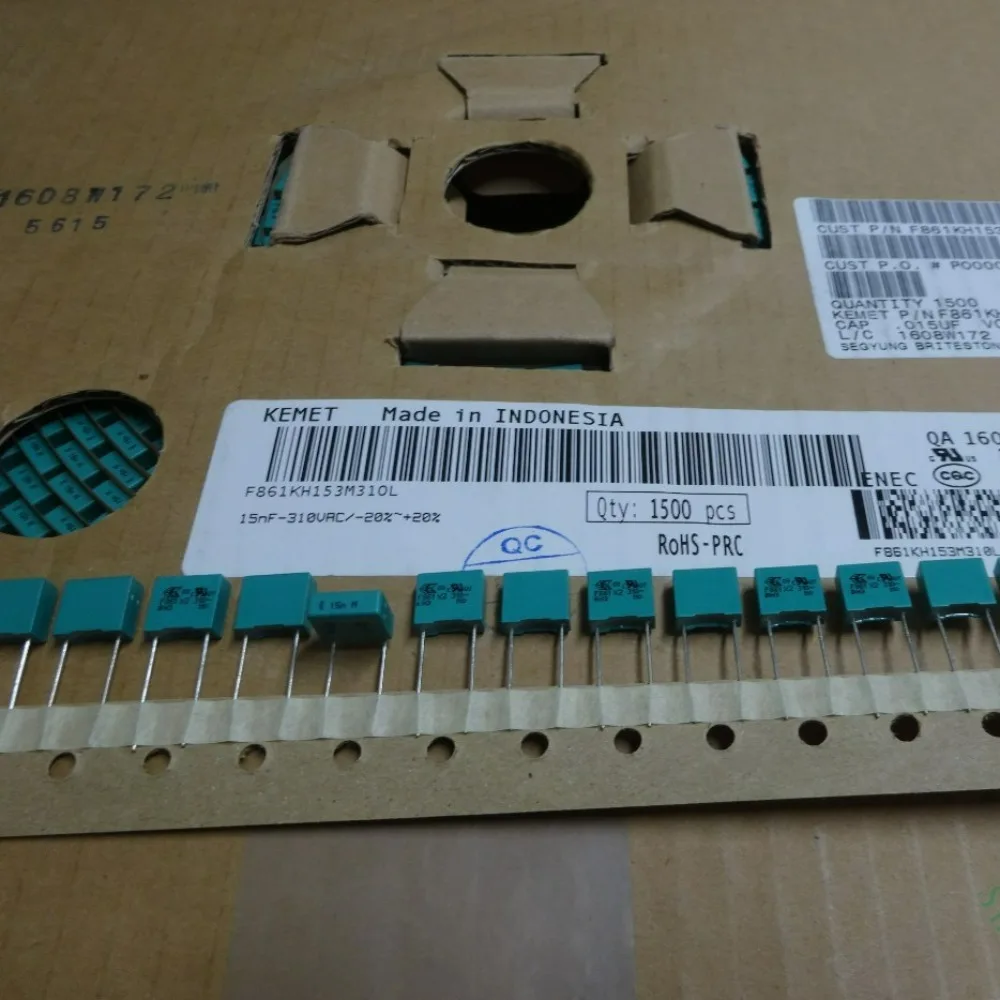 10pcs/lot F861 Series 0.015uf 310VAC 15nf 153 M X2 Brand New 7.5mm Film Capacitors F861KH153M310L
10pcs/lot F861 Series 0.015uf 310VAC 15nf 153 M X2 Brand New 7.5mm Film Capacitors F861KH153M310L