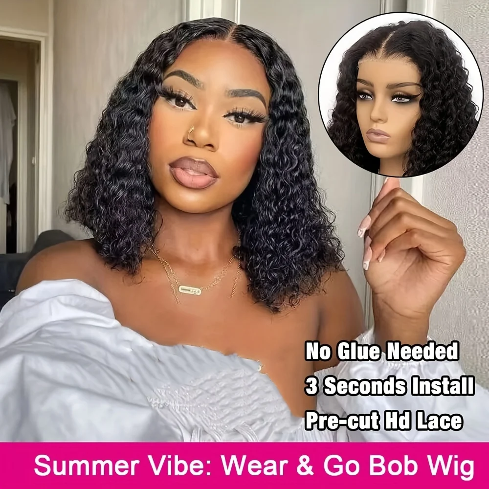 Wear And Go Bob Human Hair Wigs 180% Deep Wave Glueless Wig Ready To Go Human Hair Wigs Pre Cut Bob Lace Wigs For Black Women
Wear And Go Bob Human Hair Wigs 180% Deep Wave Glueless Wig Ready To Go Human Hair Wigs Pre Cut Bob Lace Wigs For Black Women